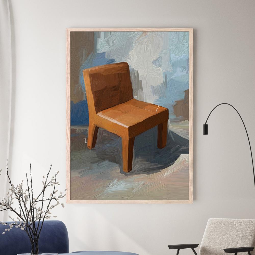 SILLA MARRON-by-Giovanna Gil Alves-wall-art-print-canvas-poster-framed-Gioia
