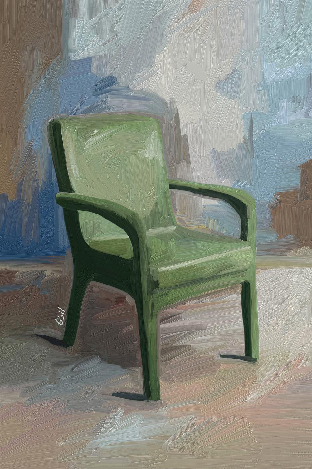 SILLA VERDE-by-Giovanna Gil Alves-wall-art-print-canvas-poster-framed-Gioia