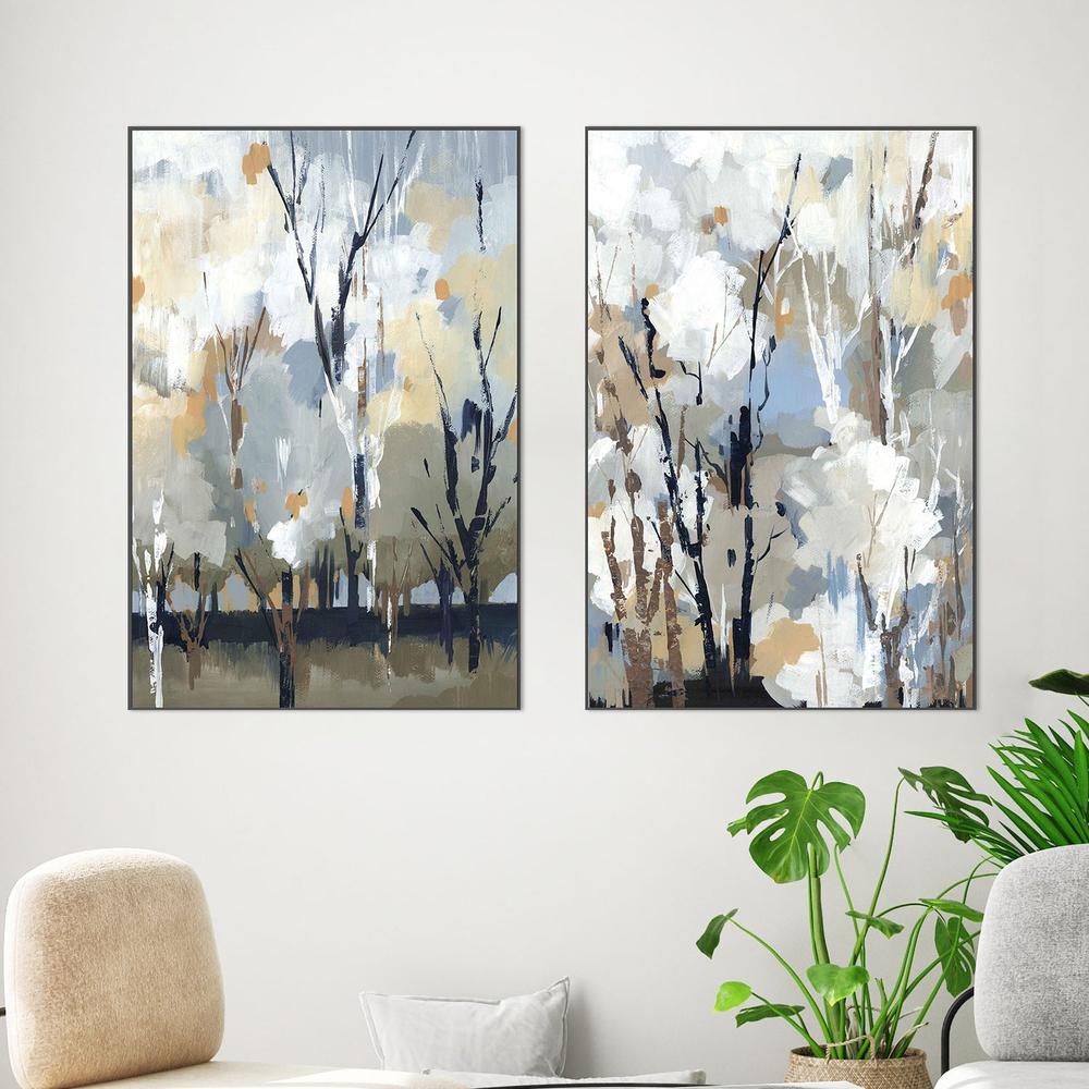 Silversong Birch, Style A & B, Set Of 2-by-Lera-wall-art-print-canvas-poster-framed-Gioia