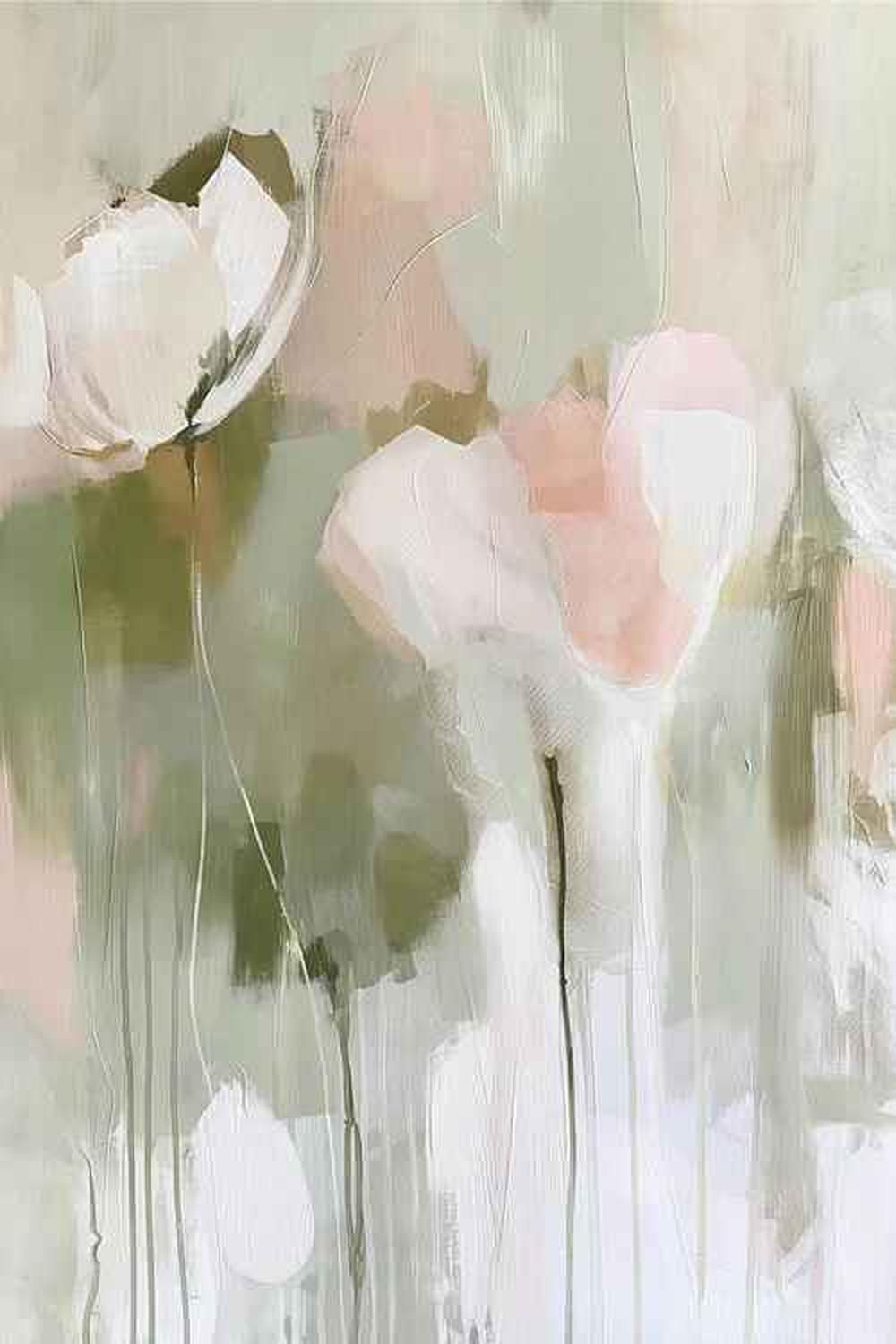 Soft Abstract Blooms & Soft Abstract Flowers, Set Of 2-by-Sally Ann Moss-wall-art-print-canvas-poster-framed-Gioia