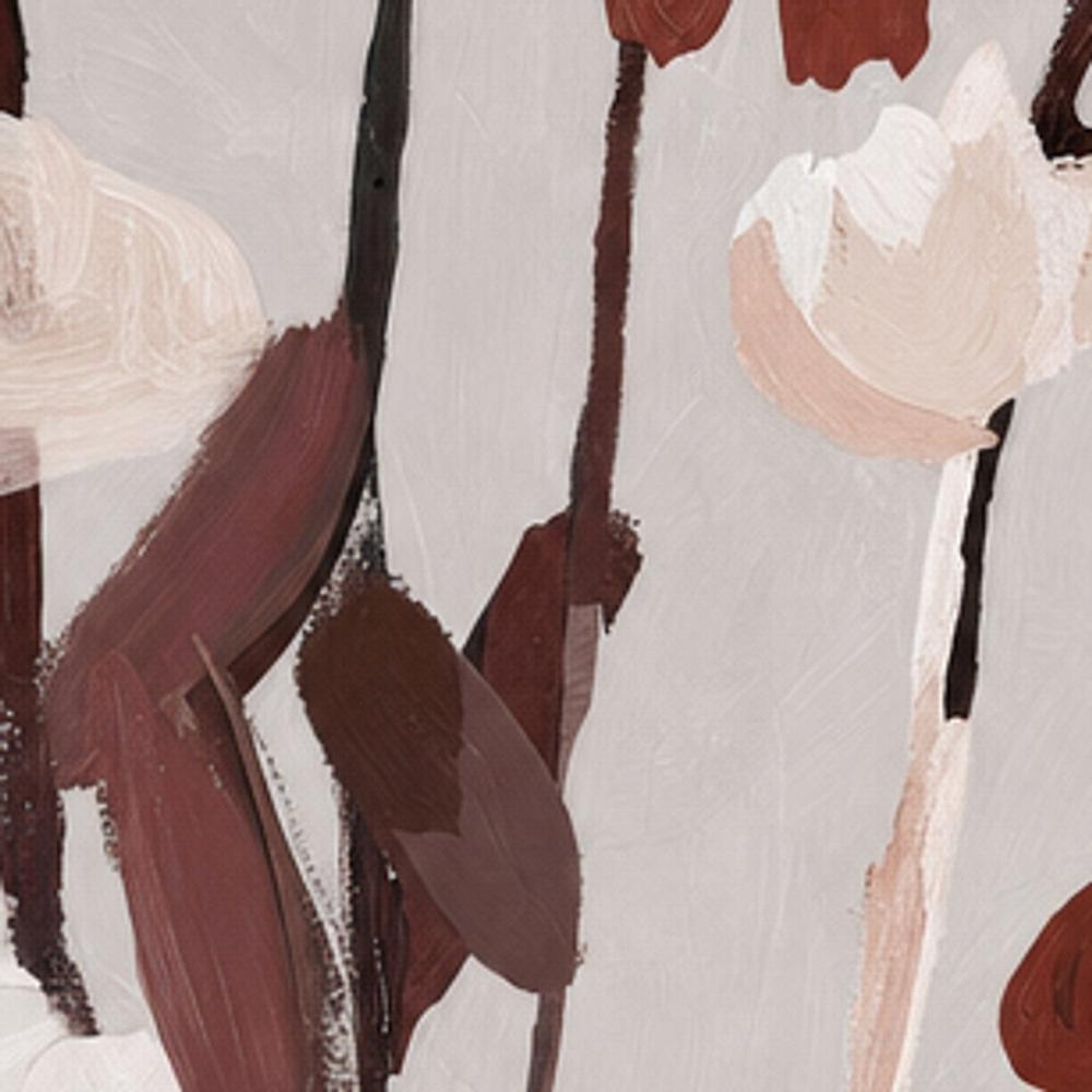 Soft Abstract Blooms With Stems, Neutral Brown and Burgundy-by-Stephanie Jeuffroy-wall-art-print-canvas-poster-framed-Gioia