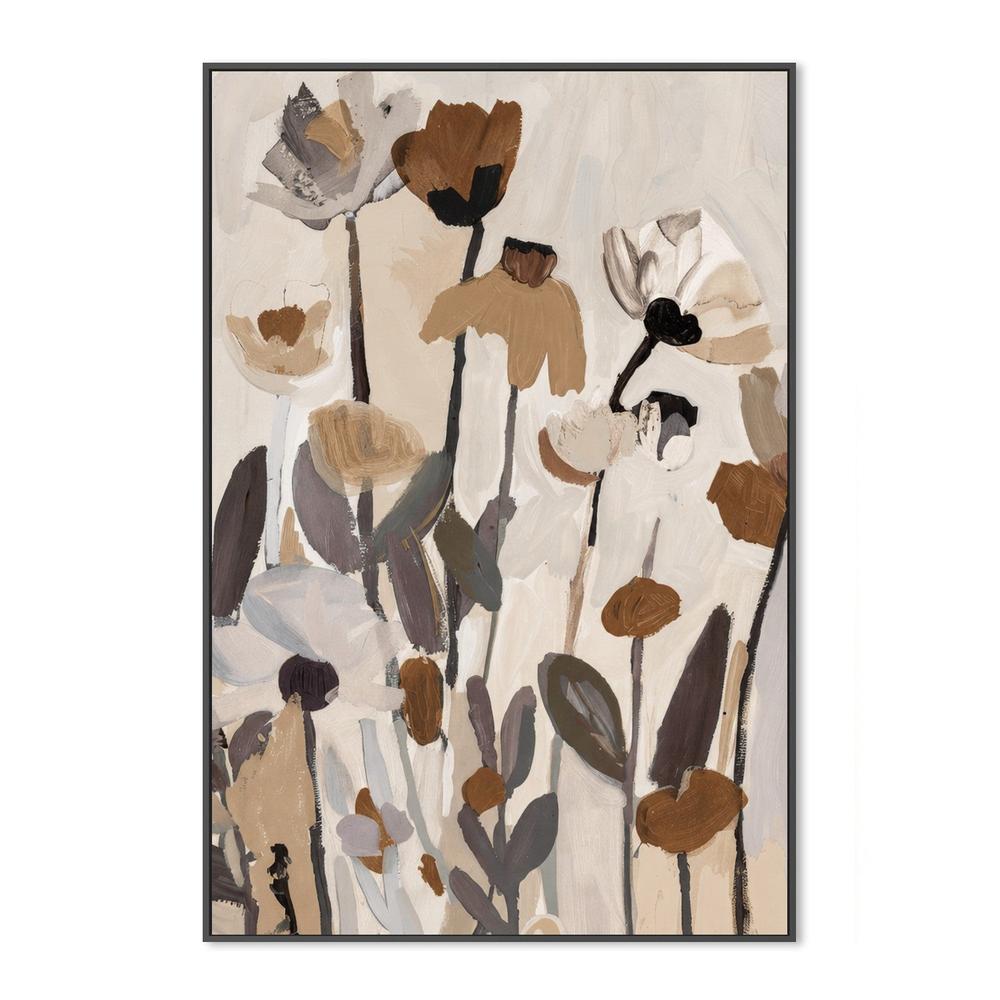 Soft Abstract Blooms With Stems, Neutral Color-by-Stephanie Jeuffroy-wall-art-print-canvas-poster-framed-Gioia