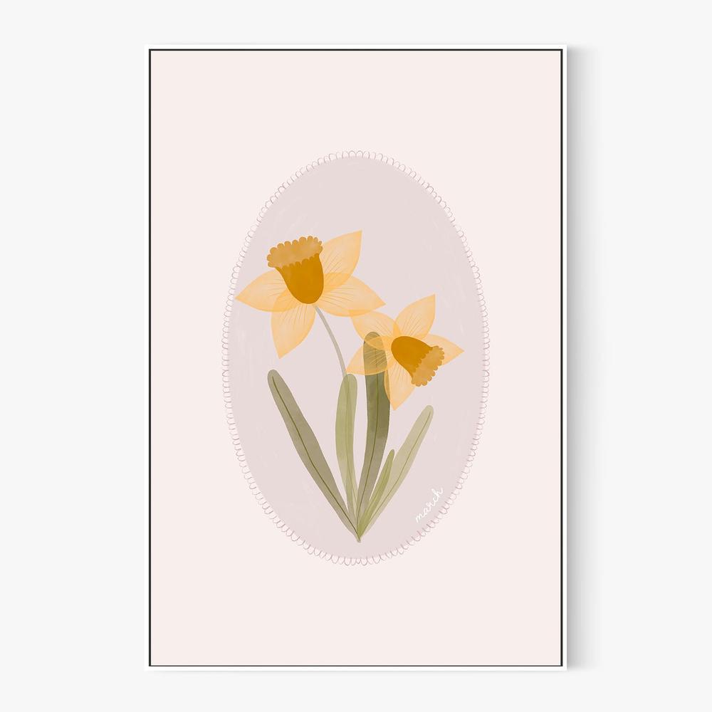 Soft Spring Daffodils-by-Menina Lisboa-wall-art-print-canvas-poster-framed-Gioia