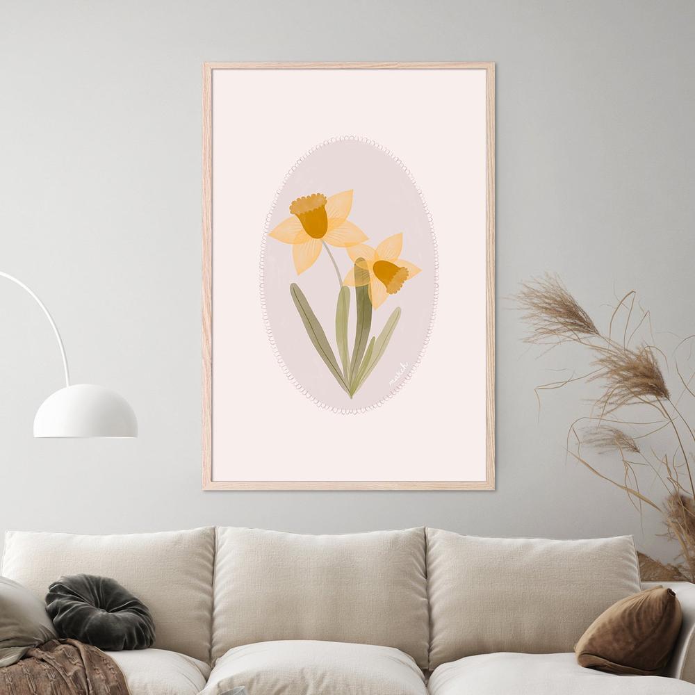 Soft Spring Daffodils-by-Menina Lisboa-wall-art-print-canvas-poster-framed-Gioia