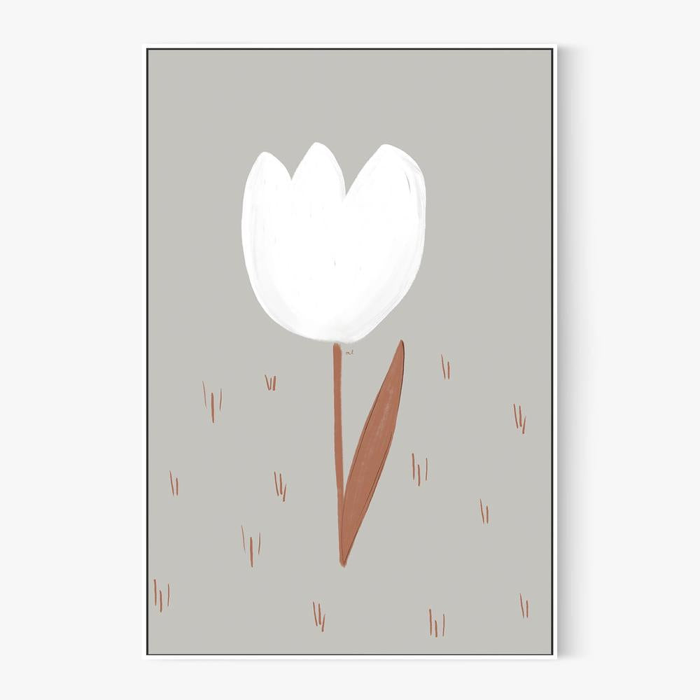 Soft White Tulip-by-Menina Lisboa-wall-art-print-canvas-poster-framed-Gioia
