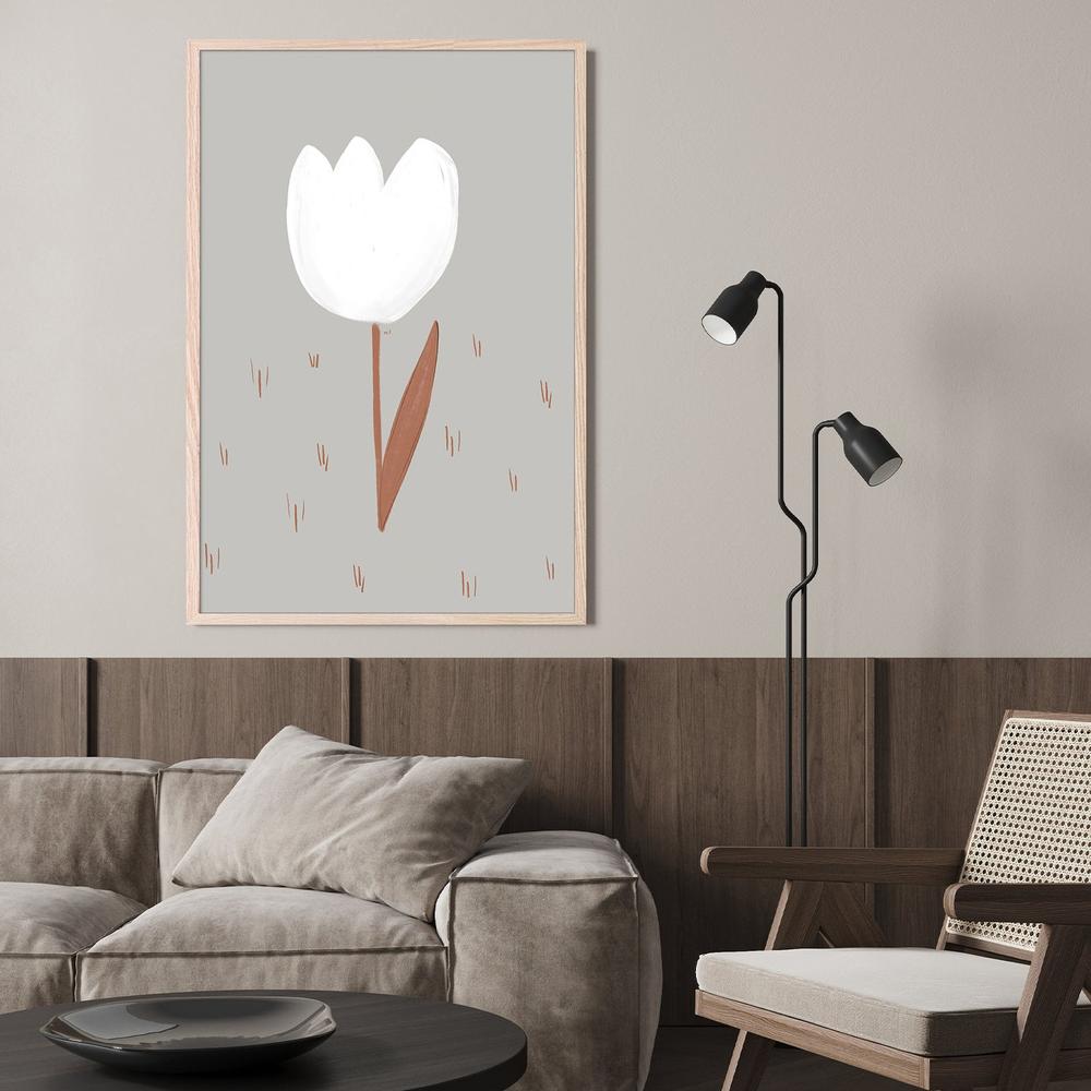 Soft White Tulip-by-Menina Lisboa-wall-art-print-canvas-poster-framed-Gioia