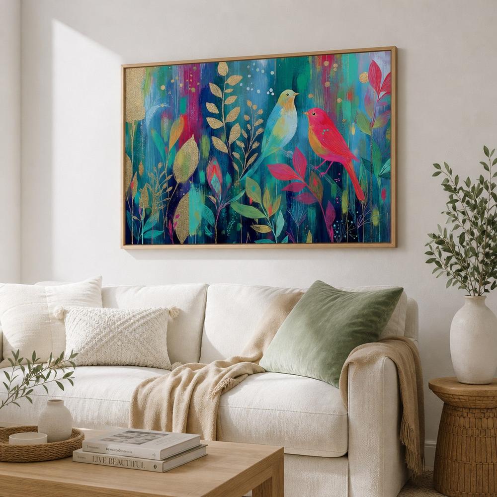 Songbirds in the Garden-by-Chromatic Storm Studio-wall-art-print-canvas-poster-framed-Gioia
