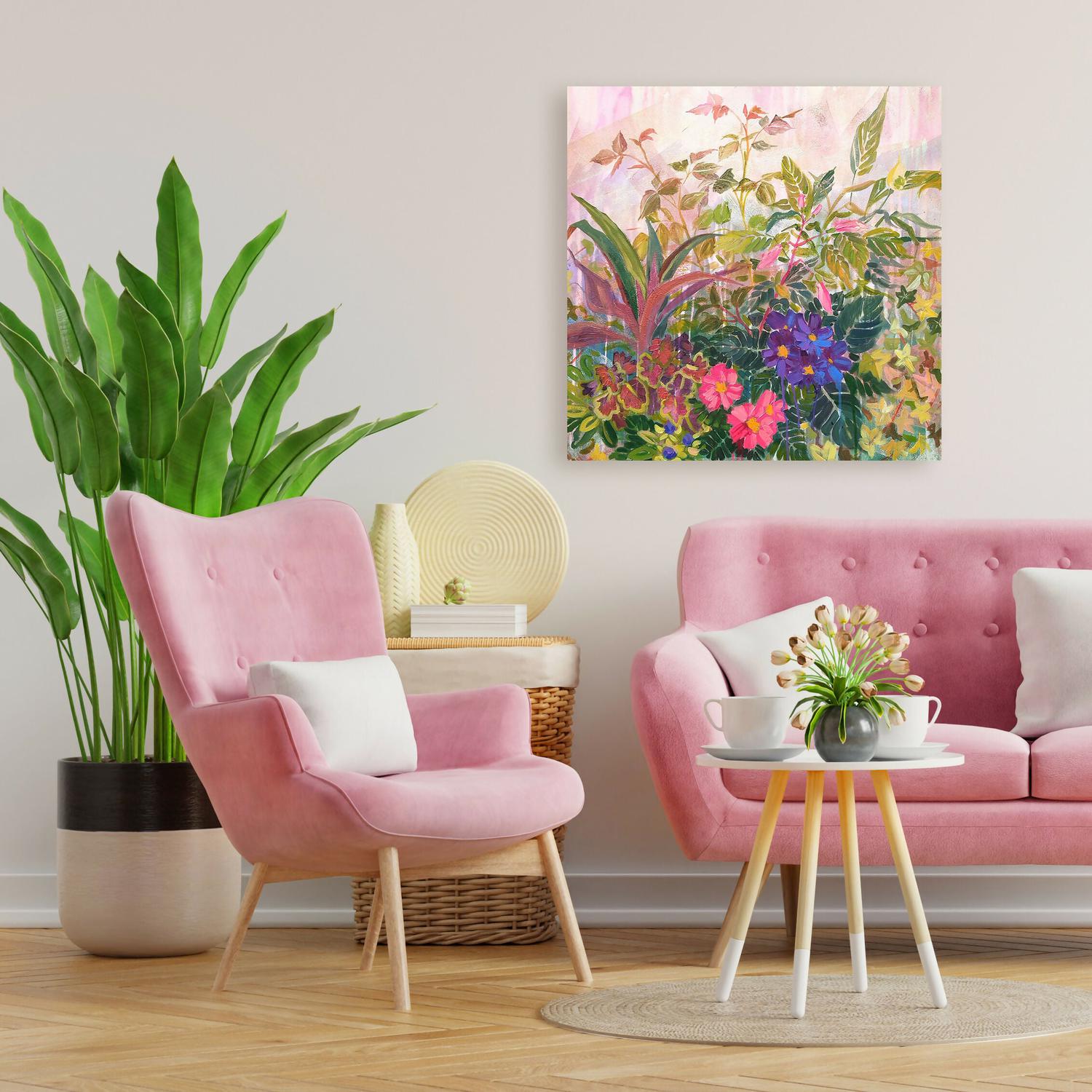 Floral Garden Mix, Original Hand-Painted Canvas By Ekaterina Prisich
