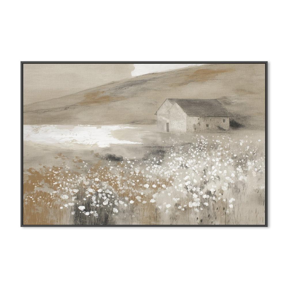 Stone Barn Wildflower Meadow-by-Chromatic Storm Studio-wall-art-print-canvas-poster-framed-Gioia