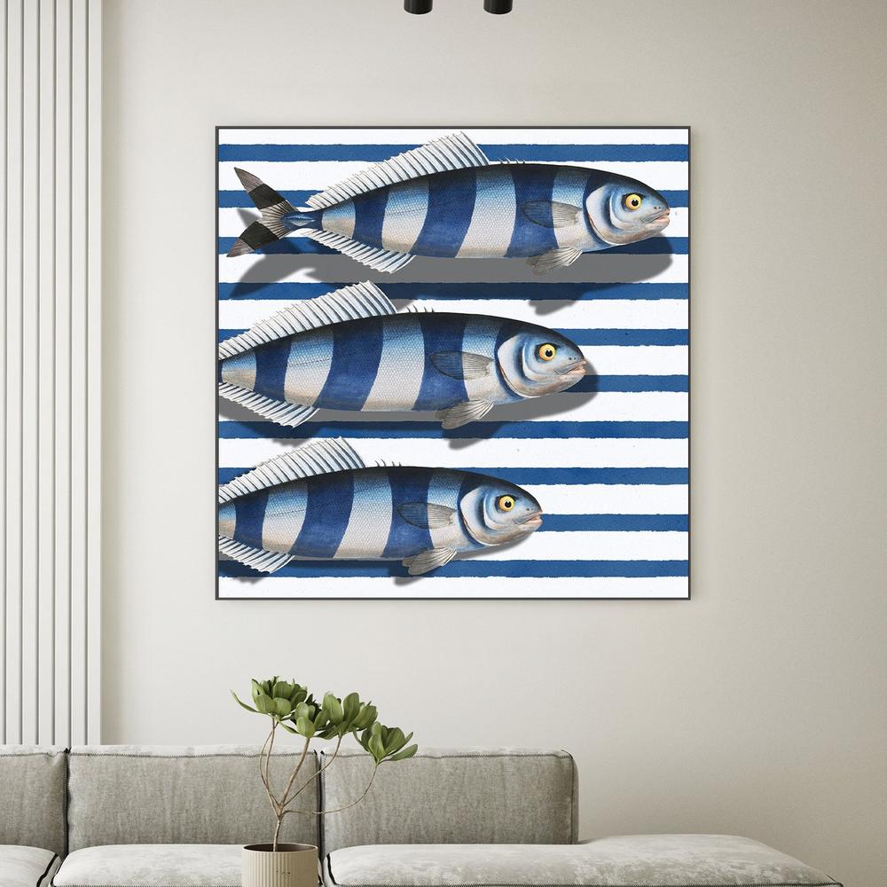 Striped Ocean Fish-by-Marja van den-wall-art-print-canvas-poster-framed-Gioia