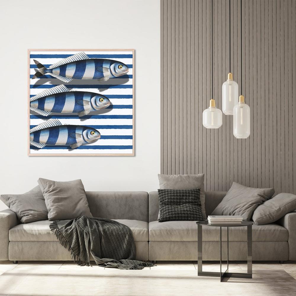 Striped Ocean Fish-by-Marja van den-wall-art-print-canvas-poster-framed-Gioia