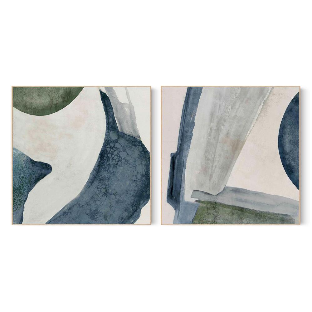 Structured Serenity, Style A & B, Set Of 2-by-Jacob Q-wall-art-print-canvas-poster-framed-Gioia