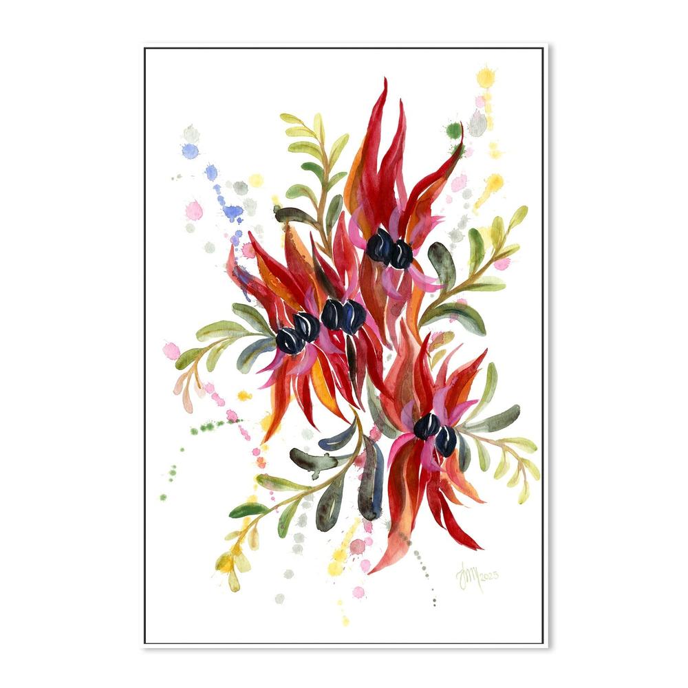 Sturt Desert Pea-by-Jessie Mitchelson-wall-art-print-canvas-poster-framed-Gioia