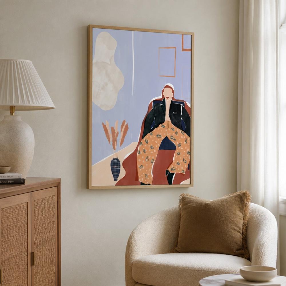 Stylish Woman Relaxing-by-Ivy Green Illustrations-wall-art-print-canvas-poster-framed-Gioia