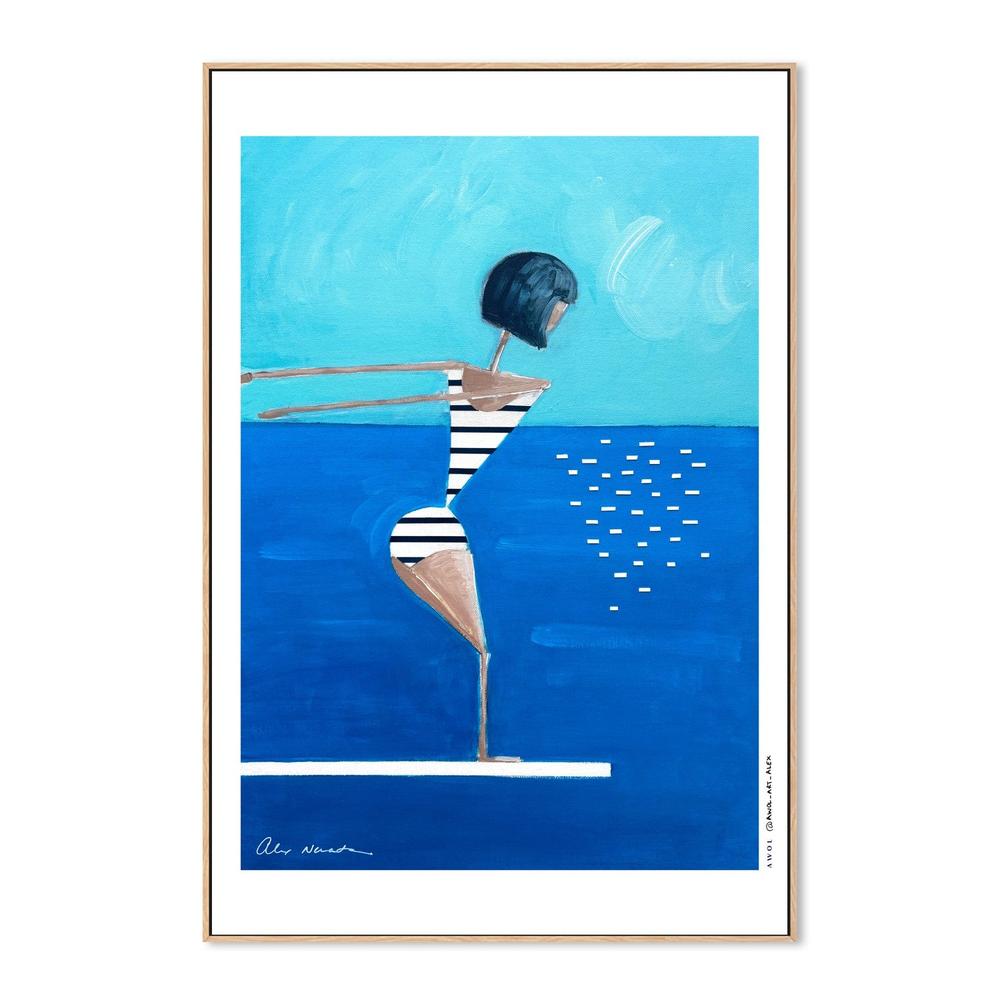 Summer Pool Diver-by-Alex Nereuta-wall-art-print-canvas-poster-framed-Gioia