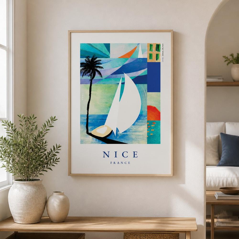 Summer Sailboat Beach-by-Alex Nereuta-wall-art-print-canvas-poster-framed-Gioia