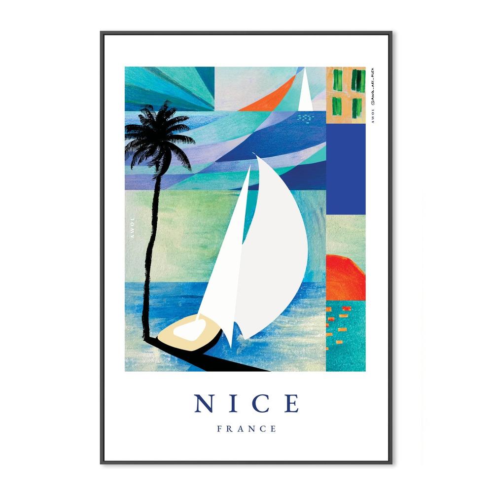 Summer Sailboat Beach-by-Alex Nereuta-wall-art-print-canvas-poster-framed-Gioia