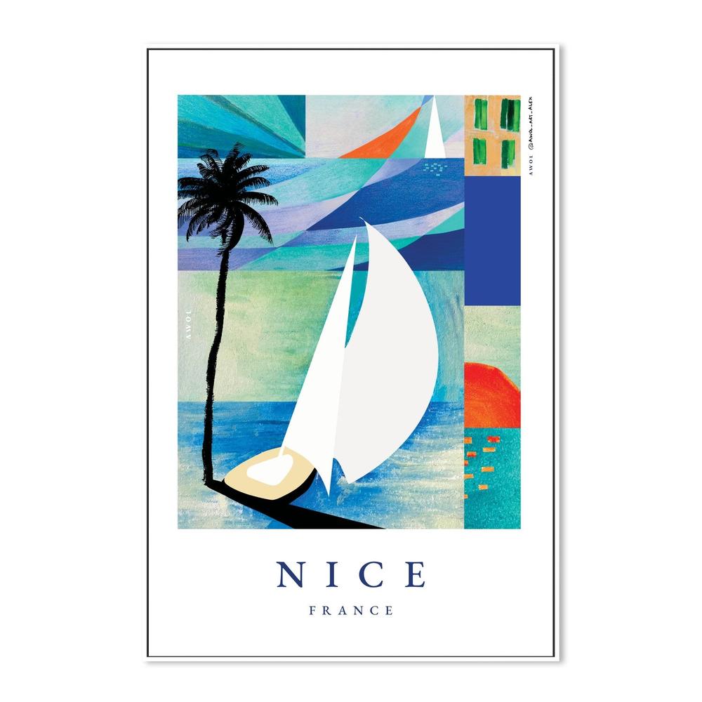 Summer Sailboat Beach-by-Alex Nereuta-wall-art-print-canvas-poster-framed-Gioia