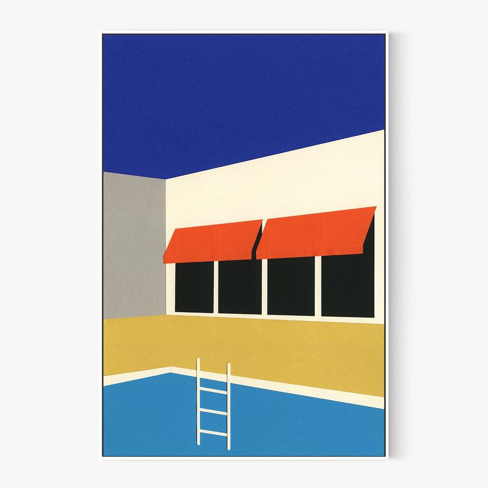 Sunny Poolside Architecture-by-Rosi Feist-wall-art-print-canvas-poster-framed-Gioia