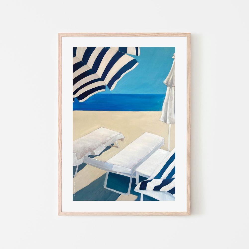 Sunny Striped Beach-by-Alex Nereuta-wall-art-print-canvas-poster-framed-Gioia