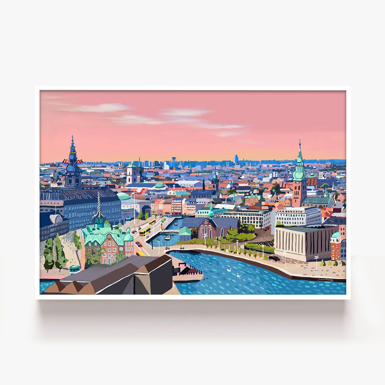 SunriseIn Copenhagen-by-Emma Forsberg-wall-art-print-canvas-poster-framed-Gioia