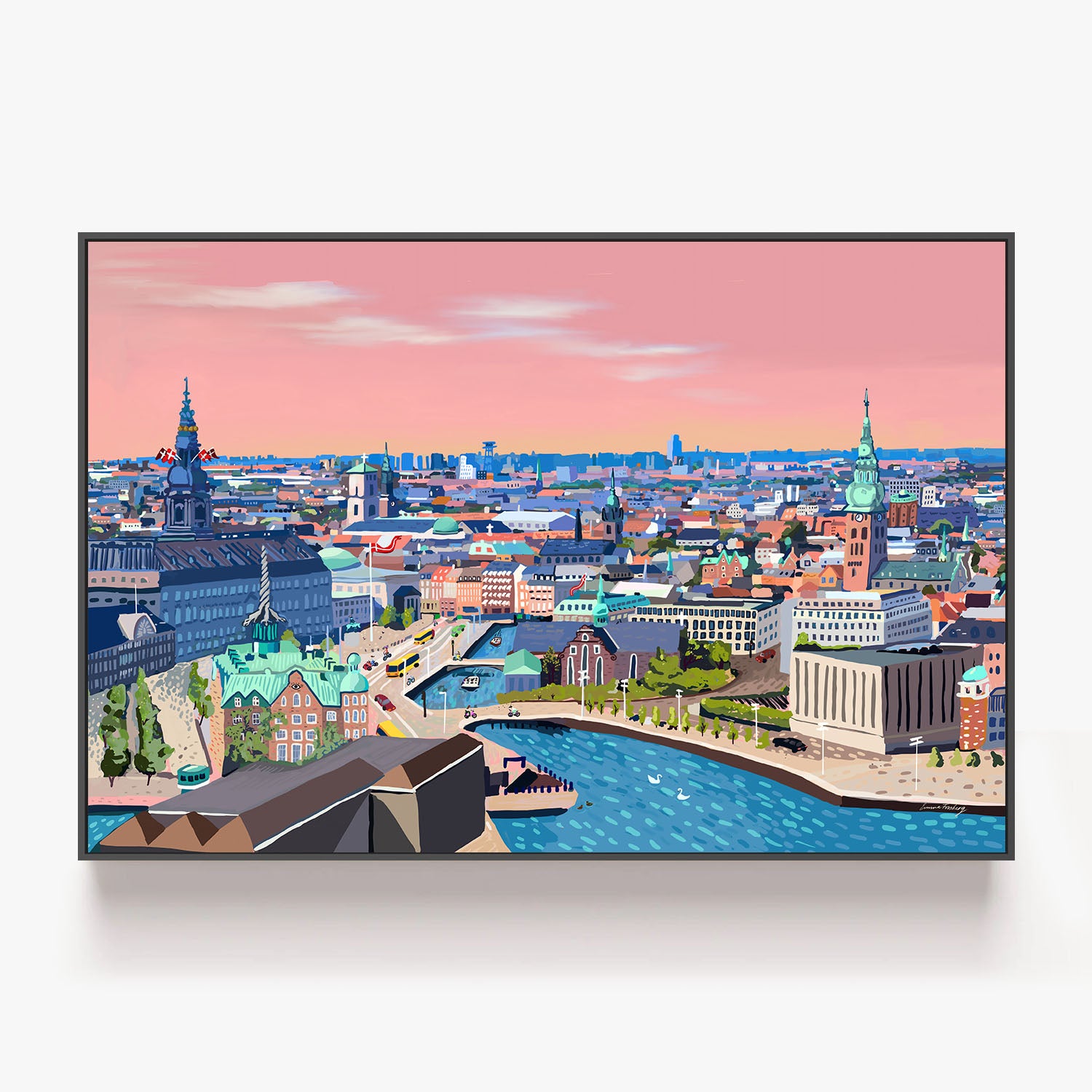 SunriseIn Copenhagen-by-Emma Forsberg-wall-art-print-canvas-poster-framed-Gioia