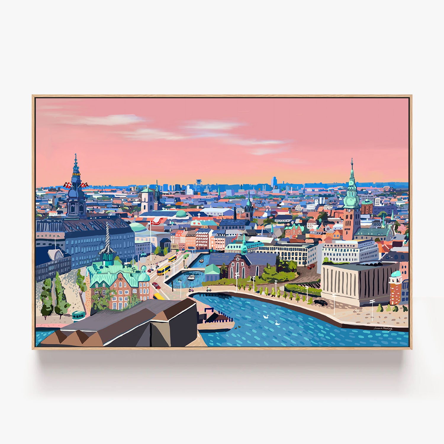 SunriseIn Copenhagen-by-Emma Forsberg-wall-art-print-canvas-poster-framed-Gioia