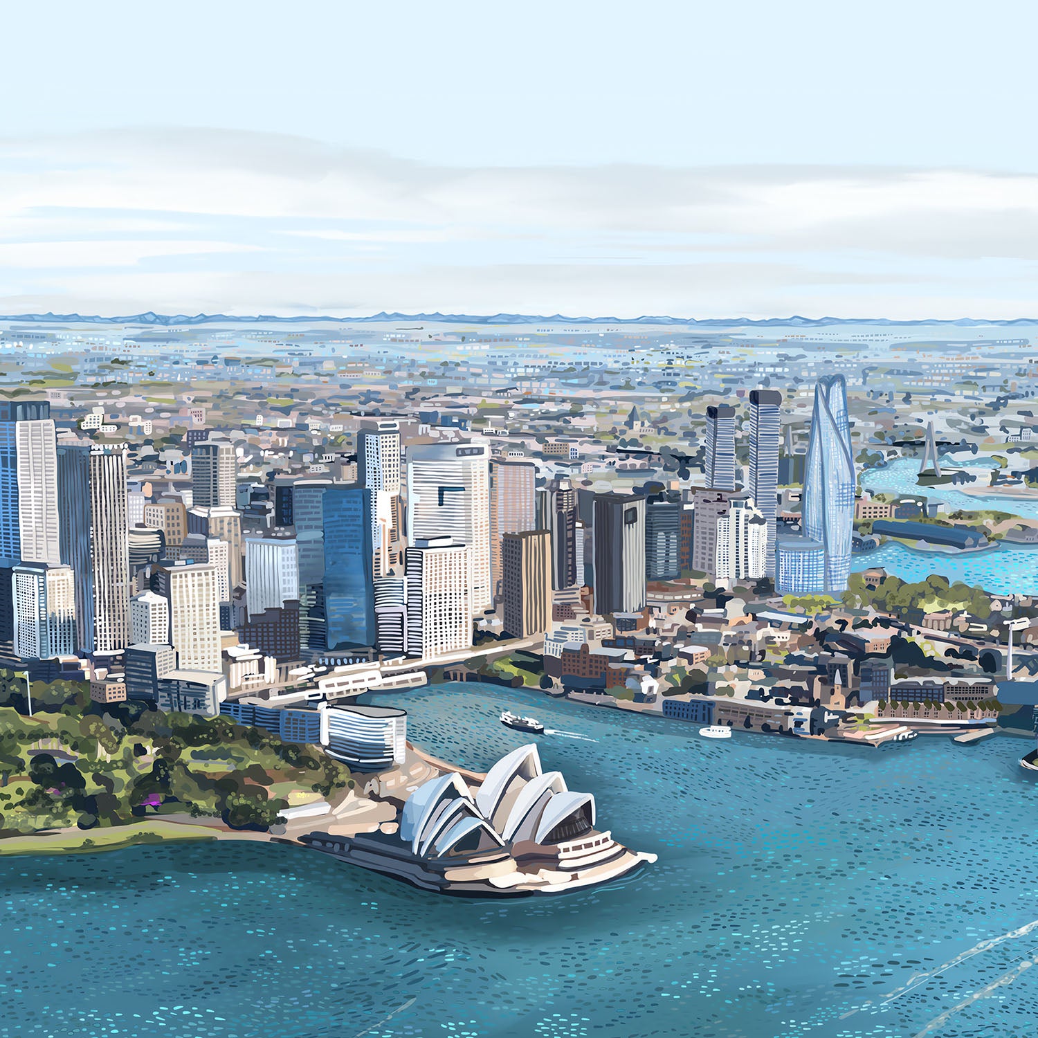 Sydney Harbour-by-Emma Forsberg-wall-art-print-canvas-poster-framed-Gioia