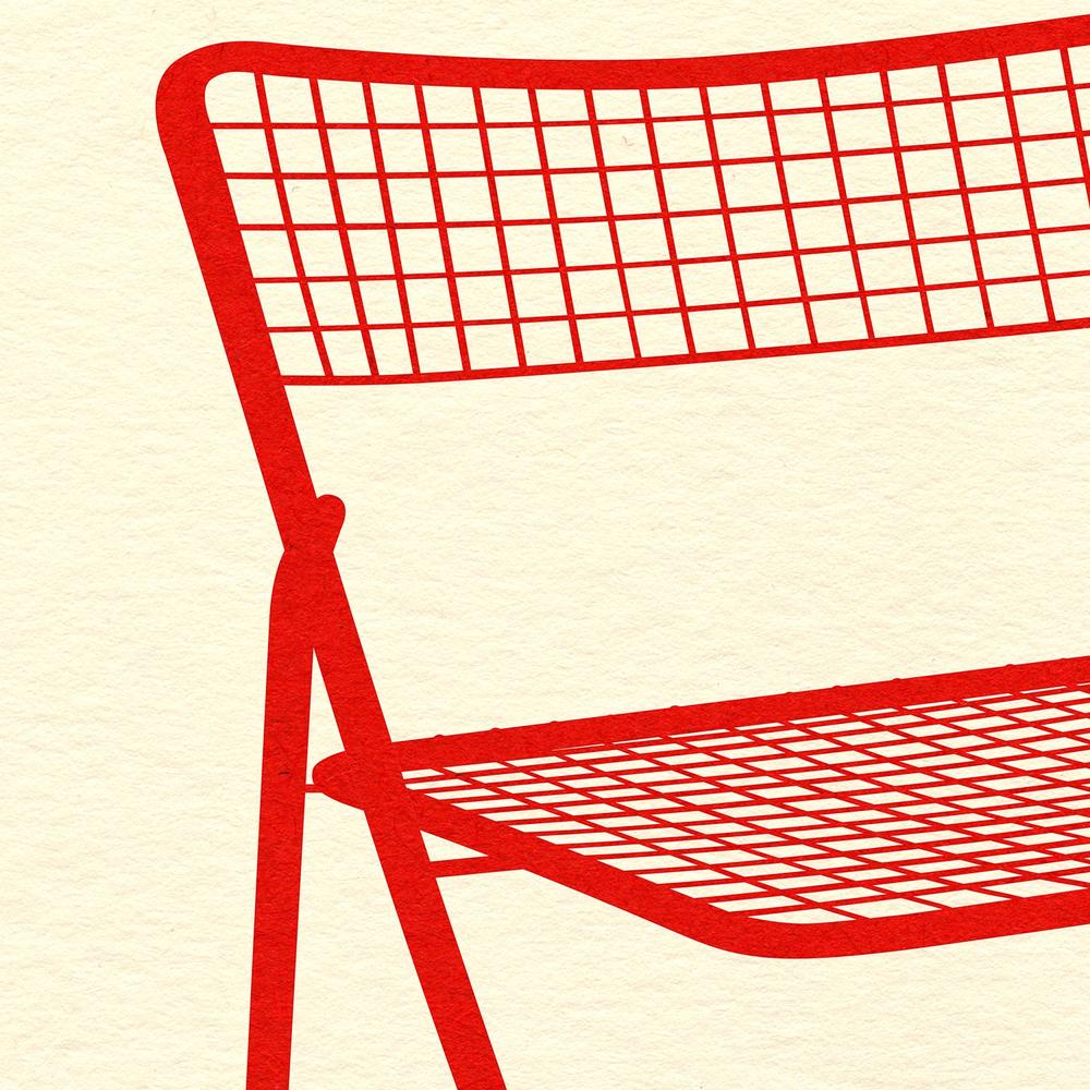 Ted Net Chair Red-by-Rosi Feist-wall-art-print-canvas-poster-framed-Gioia