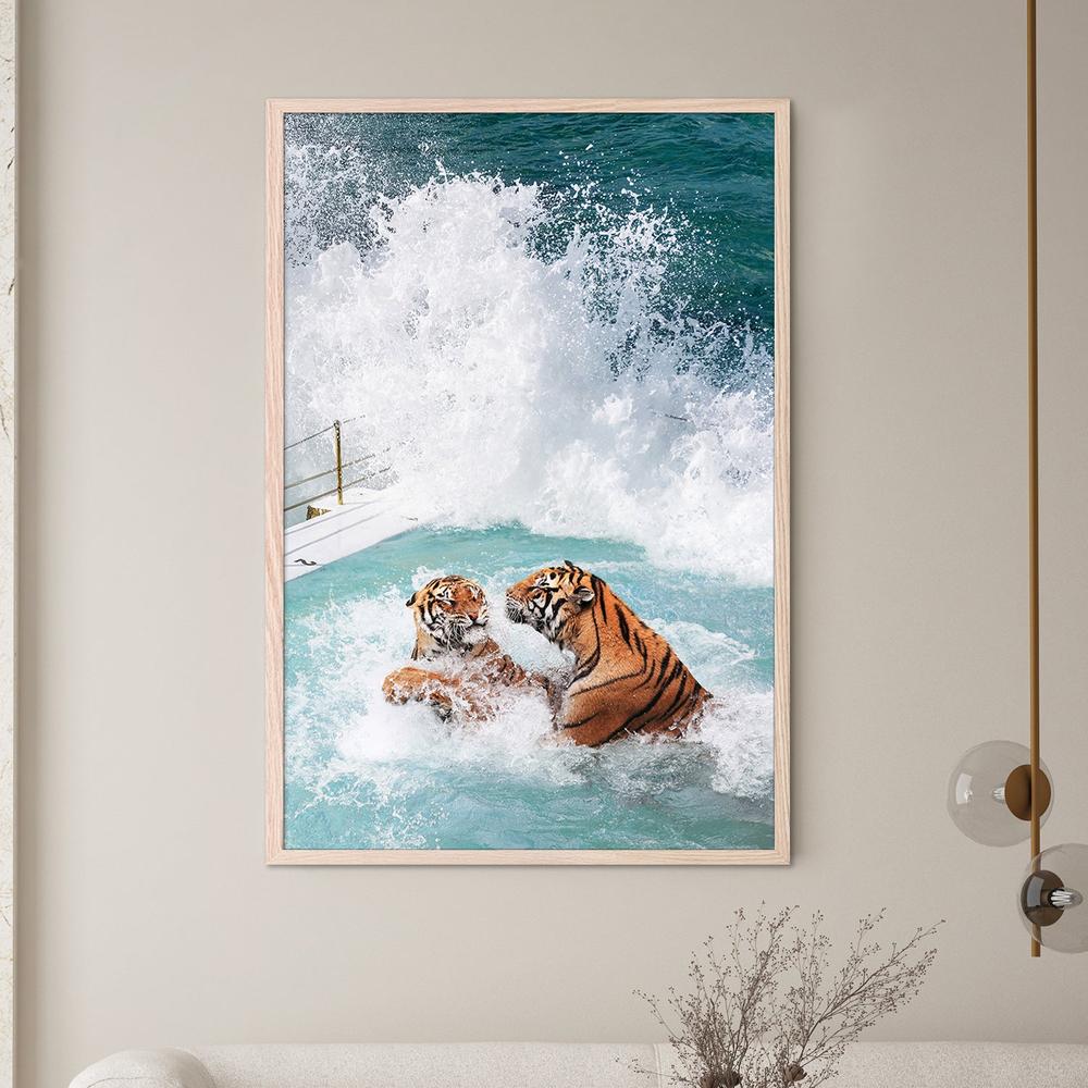 Tiger's Pool-by-Gal Pittel-wall-art-print-canvas-poster-framed-Gioia