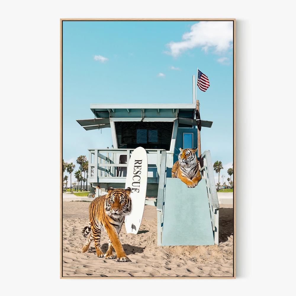 Tigers To The Rescue-by-Gal Pittel-wall-art-print-canvas-poster-framed-Gioia