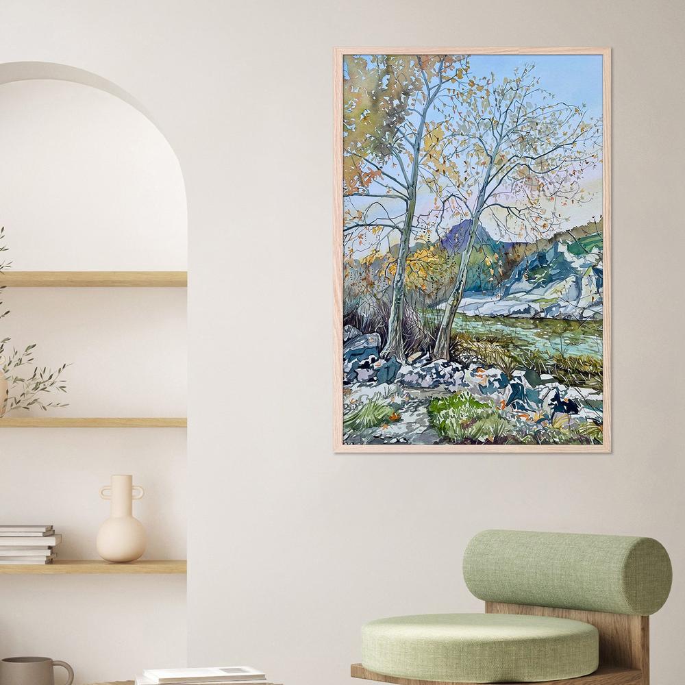 Tranquil Autumn River-by-Luisa Millicent-wall-art-print-canvas-poster-framed-Gioia