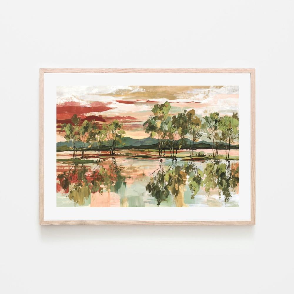 Trees Mirrored in Tranquil Waters-by-Chromatic Storm Studio-wall-art-print-canvas-poster-framed-Gioia