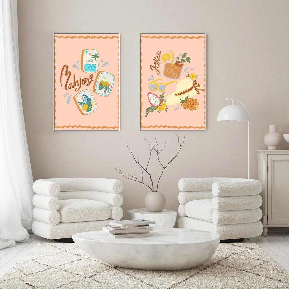 Tropical Mahjong Tiles & Tropical Summer Vibes, Set Of 2-by-Nikita Jariwala-wall-art-print-canvas-poster-framed-Gioia