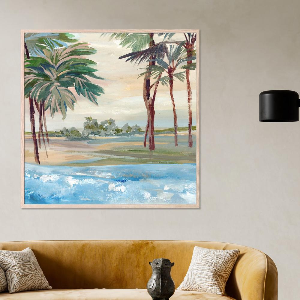 Tropical Shoreline with Palm Trees-by-Lera-wall-art-print-canvas-poster-framed-Gioia