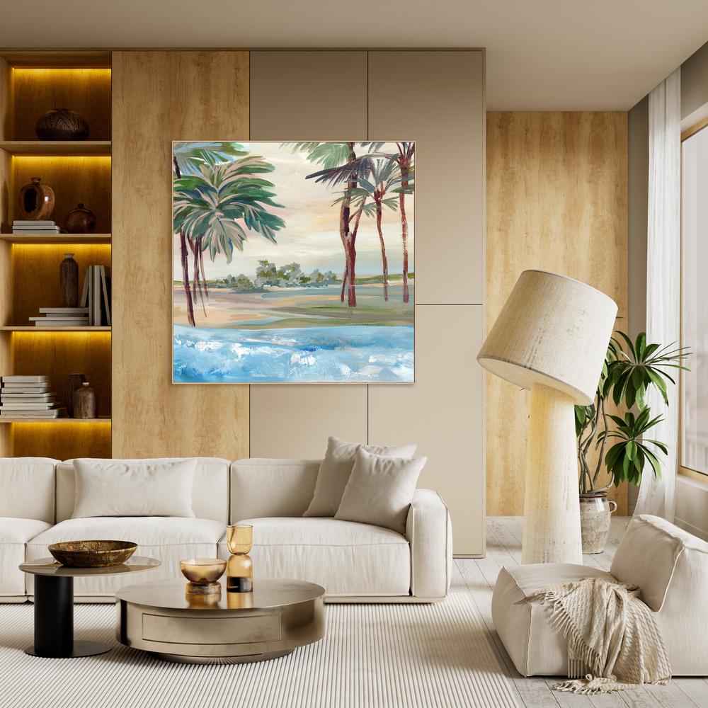 Tropical Shoreline with Palm Trees-by-Lera-wall-art-print-canvas-poster-framed-Gioia