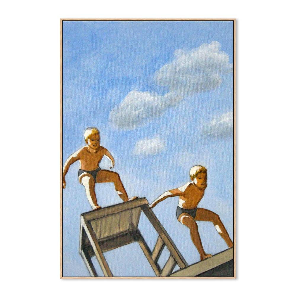 Two Diving Boys-by-Sarah Morrissette-wall-art-print-canvas-poster-framed-Gioia