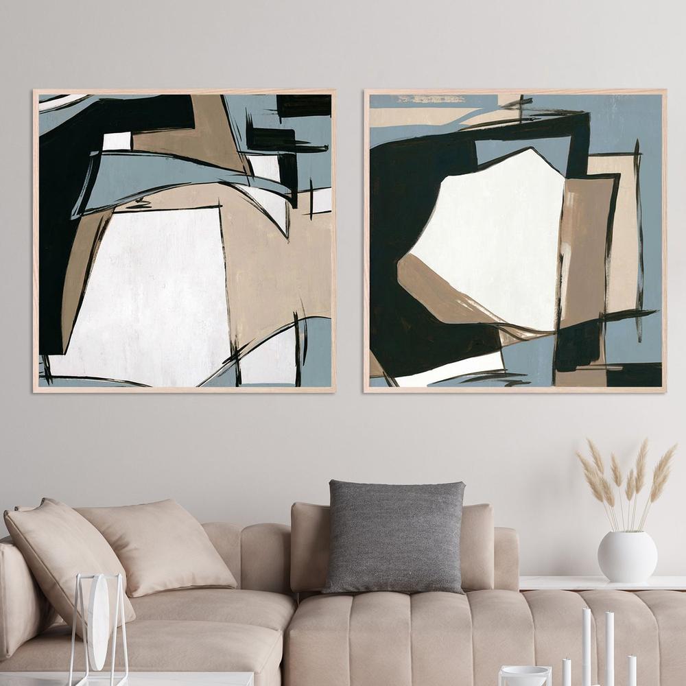 Urban Reflections in Neutral Shades, Style A & B , Set Of 2-by-Lera-wall-art-print-canvas-poster-framed-Gioia