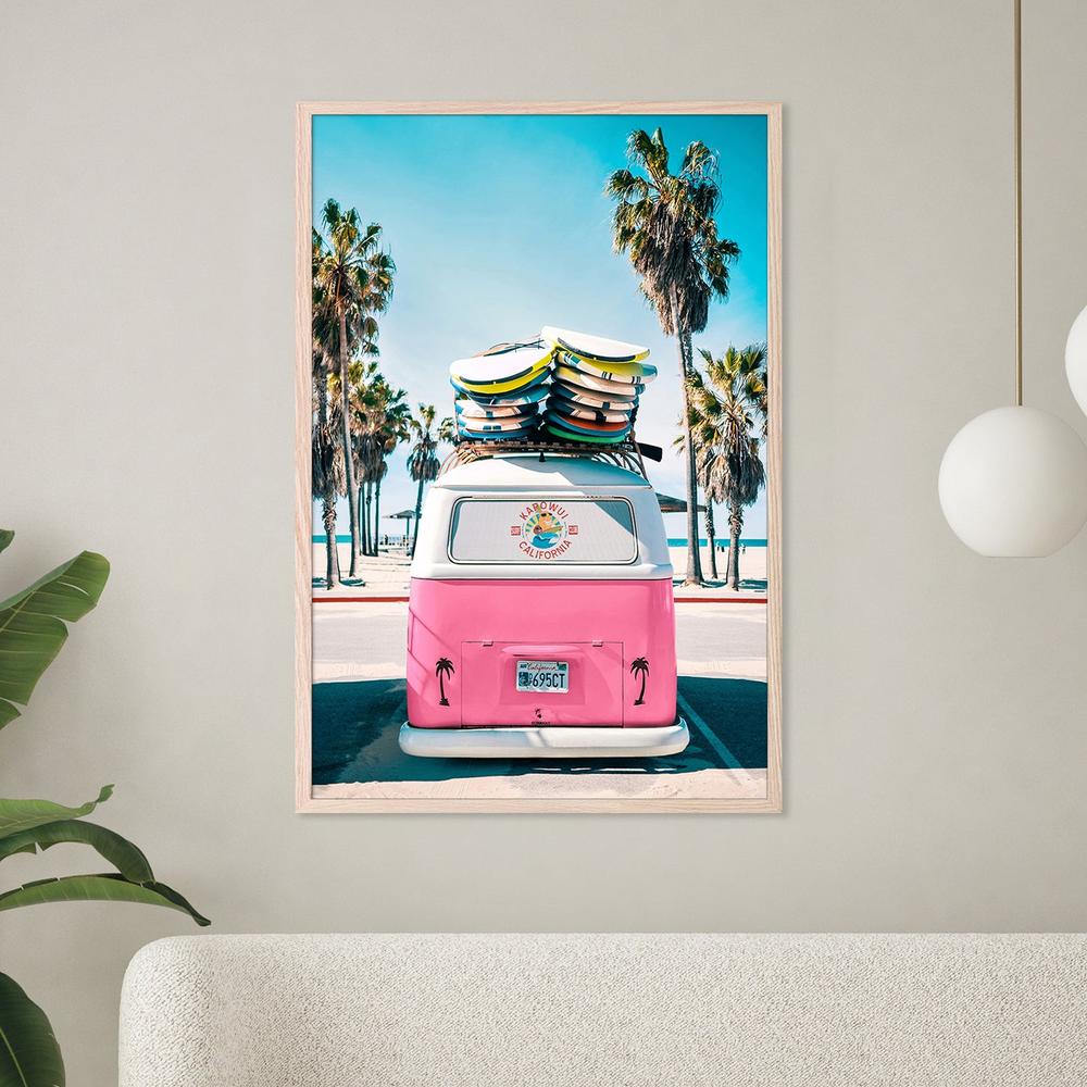 Van Life in Pink-by-Gal Pittel-wall-art-print-canvas-poster-framed-Gioia