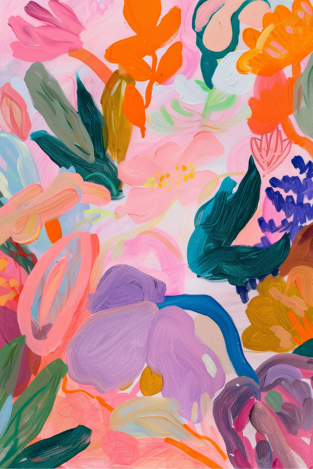 Vibrant Abstract Blooms-by-Stephanie Jeuffroy-wall-art-print-canvas-poster-framed-Gioia