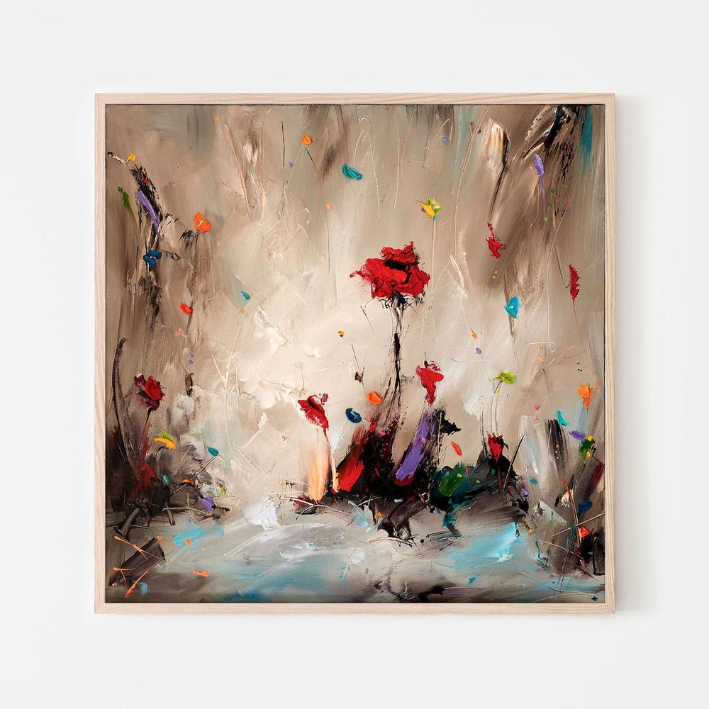 Vibrant Abstract Flowers-by-Stanislav Lazarov-wall-art-print-canvas-poster-framed-Gioia