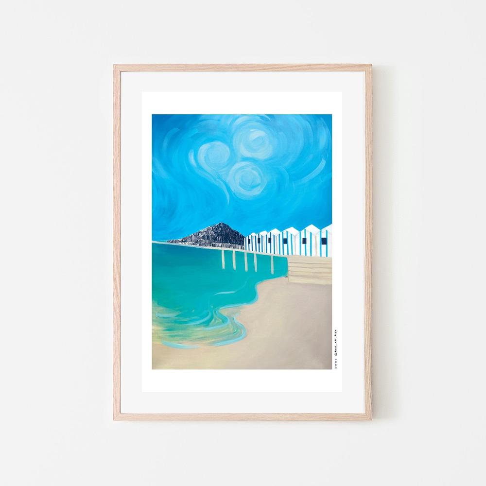 Vibrant Coastal Huts-by-Alex Nereuta-wall-art-print-canvas-poster-framed-Gioia