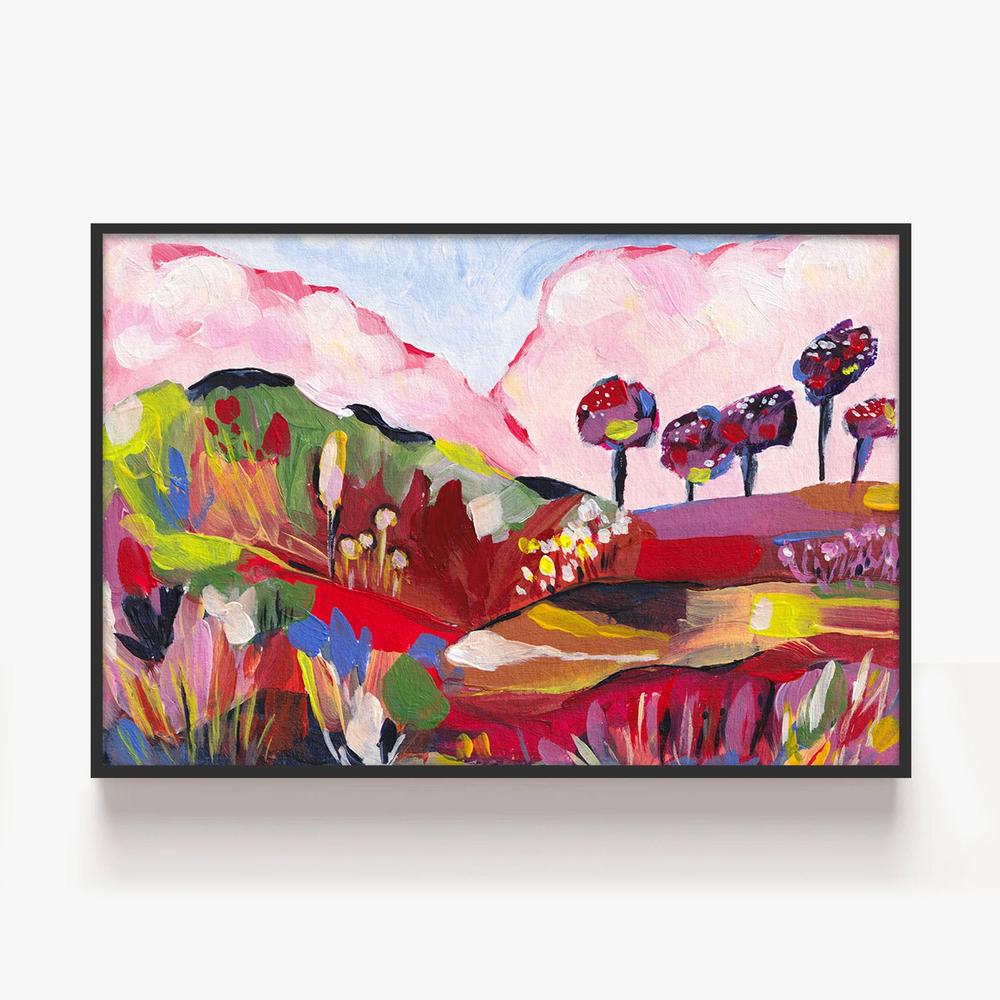 Vibrant Fantasy Landscape-by-Dirkie Nell-wall-art-print-canvas-poster-framed-Gioia