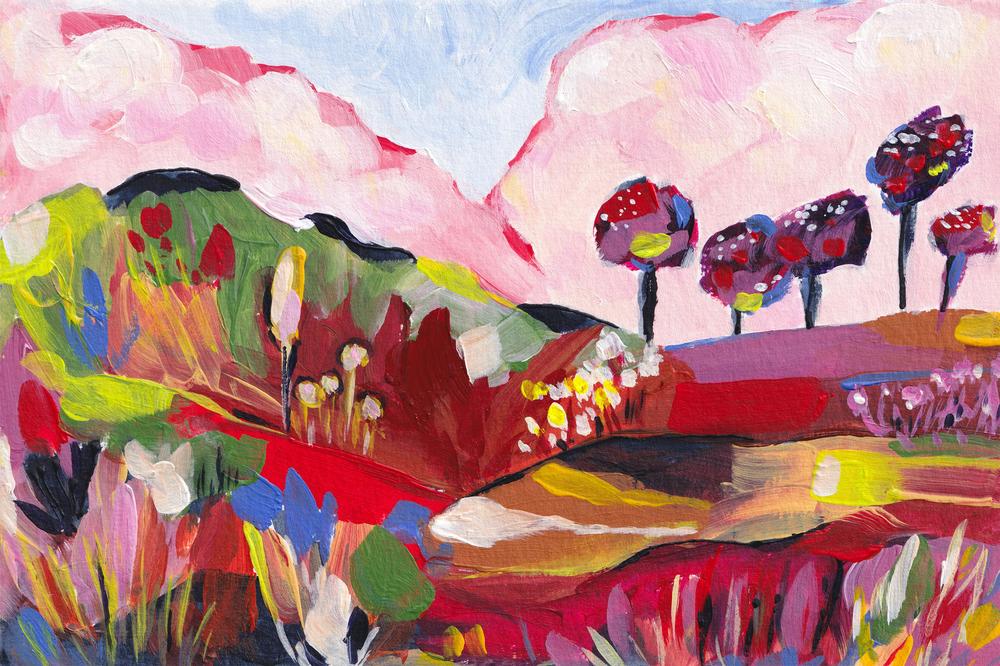 Vibrant Fantasy Landscape-by-Dirkie Nell-wall-art-print-canvas-poster-framed-Gioia