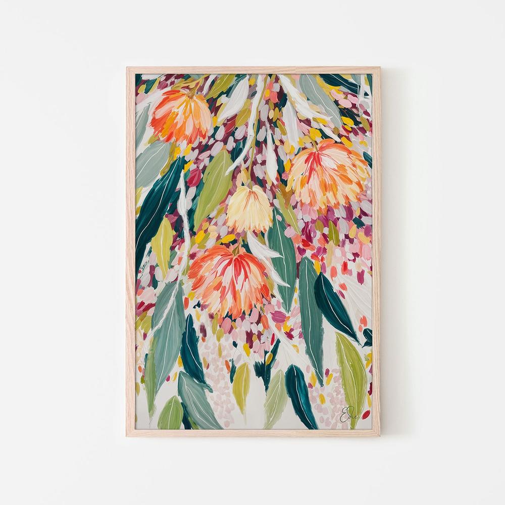 Vibrant Floral Cascade-by-Edie-wall-art-print-canvas-poster-framed-Gioia