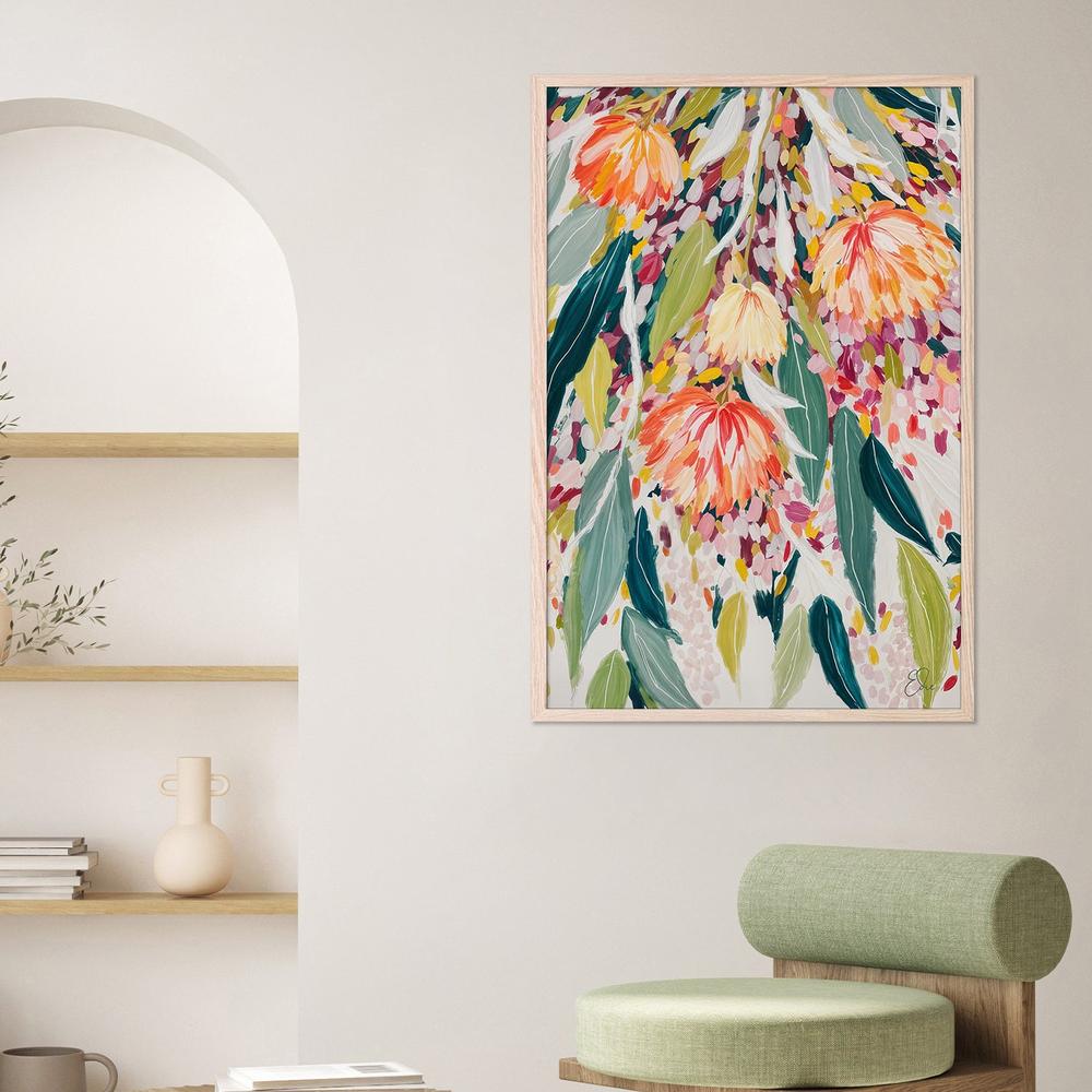 Vibrant Floral Cascade-by-Edie-wall-art-print-canvas-poster-framed-Gioia