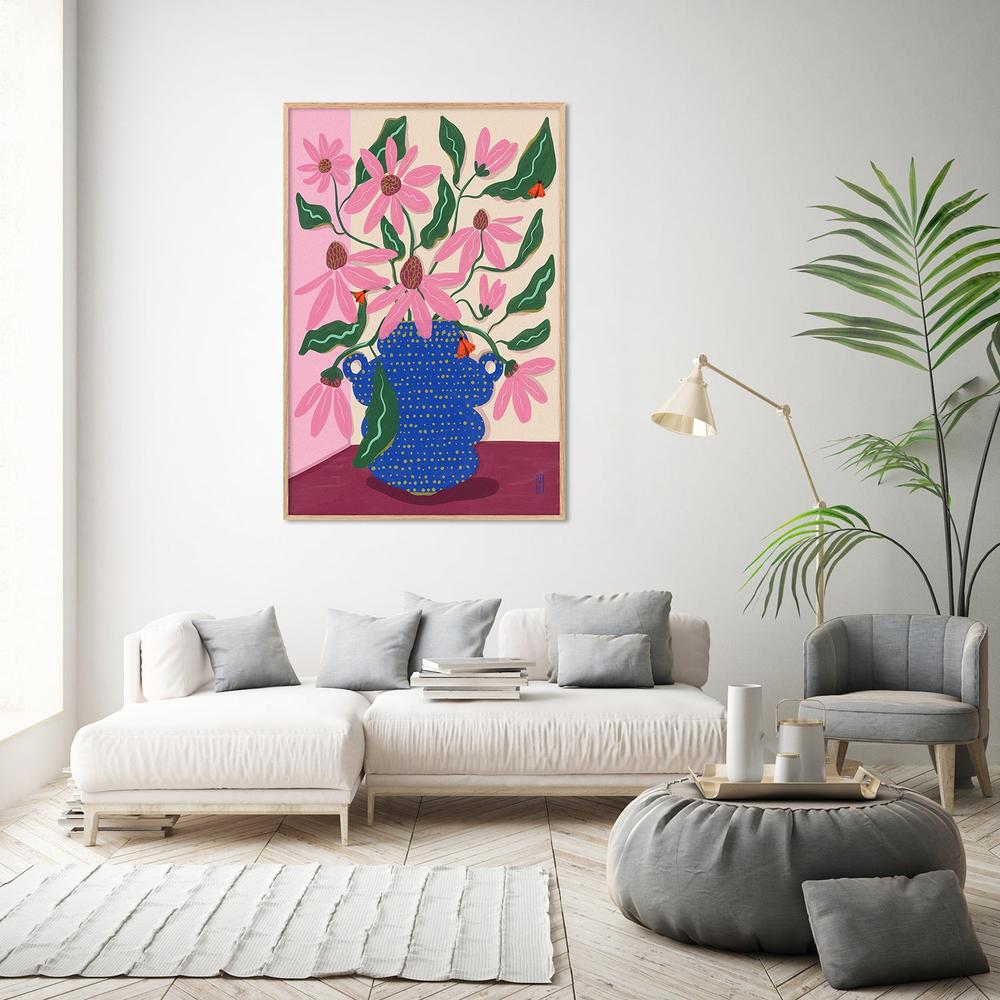 Vibrant Pink Blooms-by-Dirkie Nell-wall-art-print-canvas-poster-framed-Gioia