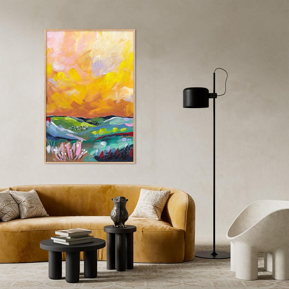 Vibrant Sunset Landscape-by-Dirkie Nell-wall-art-print-canvas-poster-framed-Gioia