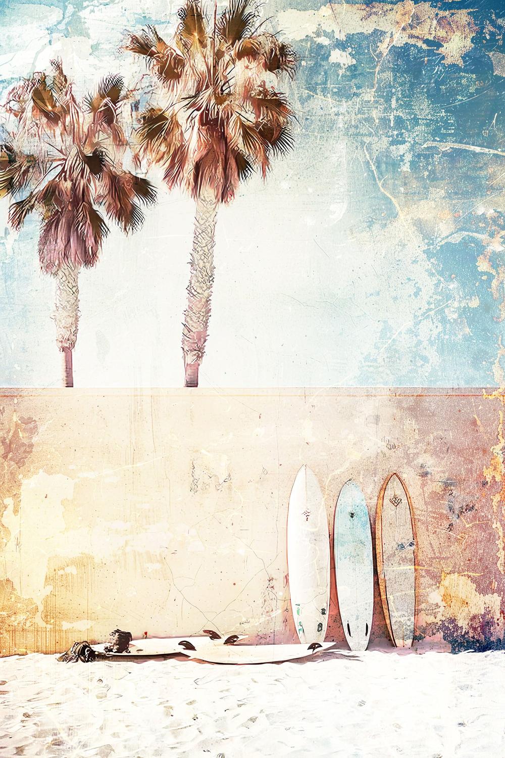 wall-art-print-canvas-poster-framed-Vintage Beach Surfboards-1