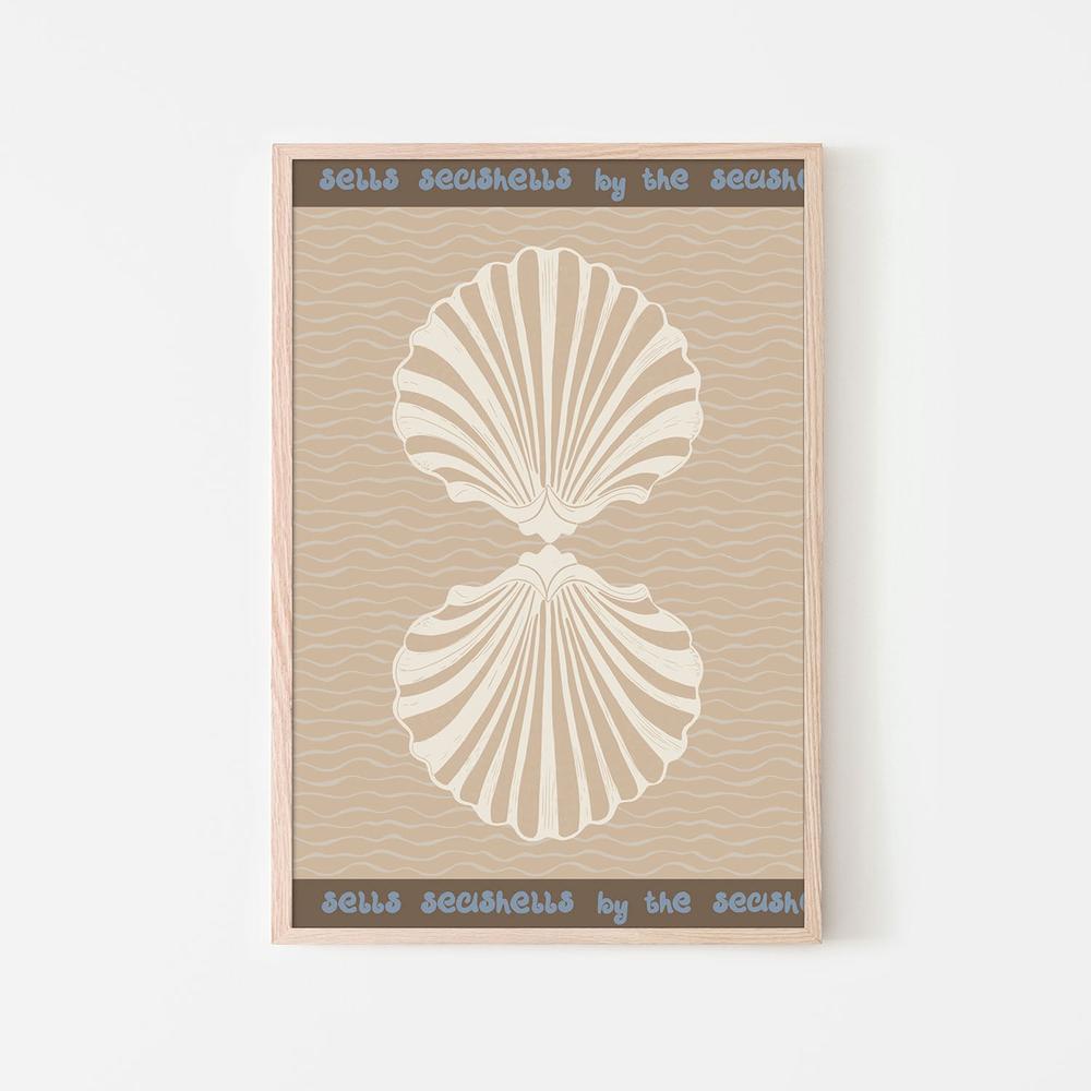 Vintage Coastal Seashells-by-Radhika Modi-wall-art-print-canvas-poster-framed-Gioia